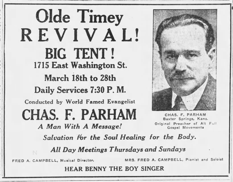 Charles Parham negli ultimi anni